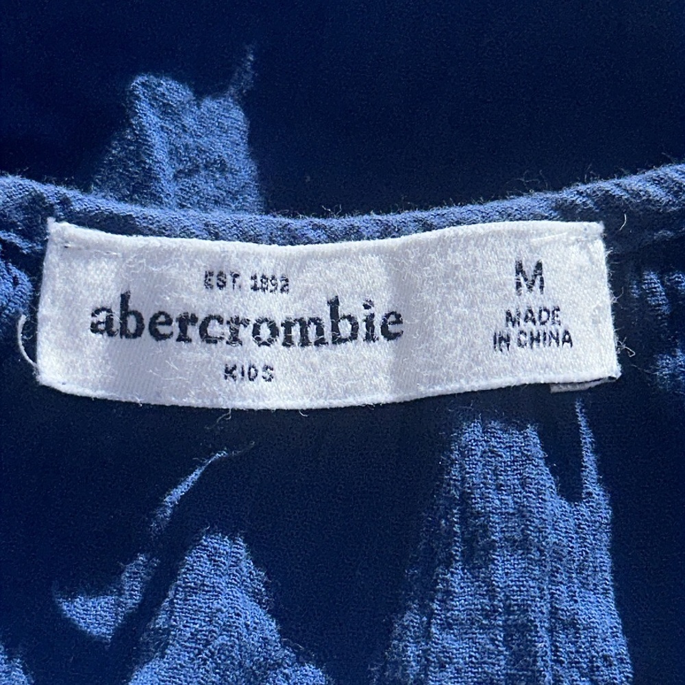 Abercrombie Kids Blue Embroidered Peasant Blouse Cropped M‎ - Picture 7 of 8